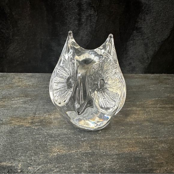 Daum Crystal Owl Paperweight | Vintage French Glass - Picture 2 of 10